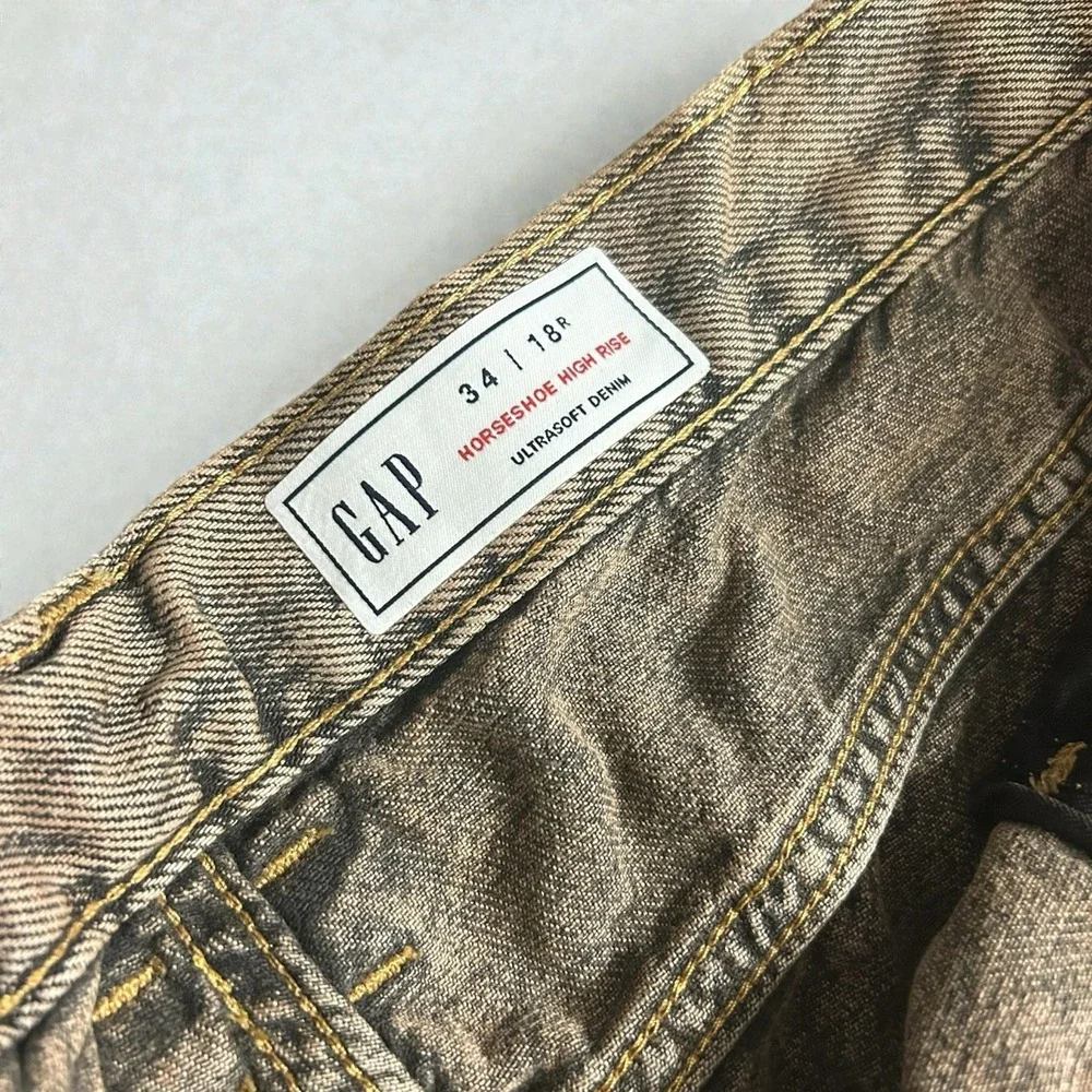 NWT Womens GAP Horseshoe Barrel Leg High Rise Baggy Denim Jeans 38x27 18R - Picture 5 of 10